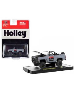 M2 Machines 1973 Chevy K5 Blazer Open Top "Holley" Gray/Black Hood 1/64 Diecast - Limited Edition