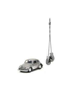 Jada 1959 Volkswagen Beetle - Gray Metallic with Silver Flames, 'Punch Buggy' Series - 1/32 Diecast