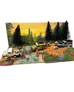 American Diorama Overland Off-Road Forest Diorama - 1/64 Scale Display (12.5x5.25x6 inches)