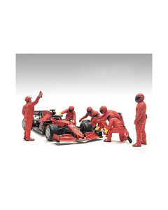 American Diorama F1 Pit Crew 7-Figure Set - Team Red Release III - 1/43 Scale
