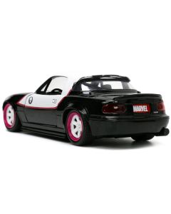 Jada 1990 Mazda Miata Spider-Man Marvel Series 1/32 Diecast Model Car - Black & White