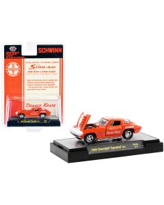 M2 Machines 1966 Chevrolet Corvette 427 #68 - Schwinn Orange Krate - 1/64 Diecast Model Car