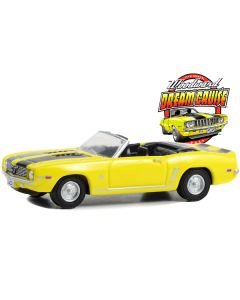 Greenlight 1969 Chevy Camaro SS Convertible - Yellow w/ Black Stripes 1/64 Diecast