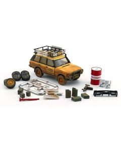 BM Creations Land Rover Range Rover Classic LSE RHD "Camel Trophy" Yellow (Dirty Mud Version) 1/64 Diecast Model Car - Limited Edition