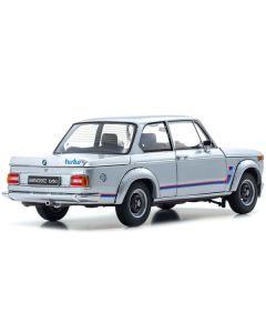 Kyosho BMW 2002 Turbo - Silver w/ Red & Blue Stripes - 1:18 Scale Diecast