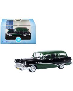Oxford Diecast 1954 Buick Century Estate Wagon - Baffin Green & Carlsbad Black - 1/87 HO Scale