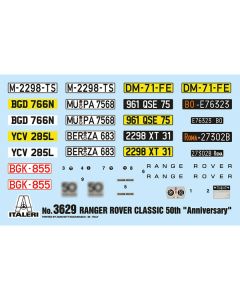 Italeri 3629 Land Rover Range Rover Classic 50th Anniversary 1/24 Scale Model Kit