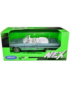 Welly NEX Models 1963 Chevy Impala Convertible: Light Blue Metallic, 1/24 Scale Diecast