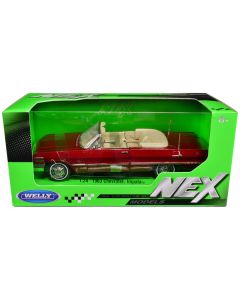 Welly NEX Models 1963 Chevrolet Impala Convertible - 1/24 Scale Red Diecast Car