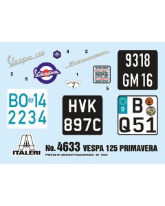 Italeri 4633 Vespa 125 Primavera Scooter 1/9 Scale Model Kit