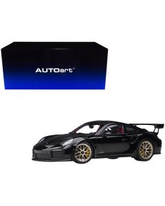Autoart Porsche 911 (991.2) GT2 RS Weissach Package, Black w/ Carbon Stripes, 1/18 Scale