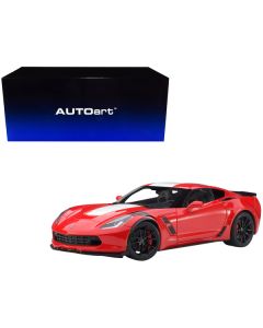 Autoart 2017 Chevrolet Corvette C7 Grand Sport (Red/White Stripe) 1:18 Scale Model Car