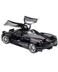 Autoart Pagani Huayra 1/12 Scale - Gloss Black with Silver Stripes & Wheels: A Miniature Masterpiece