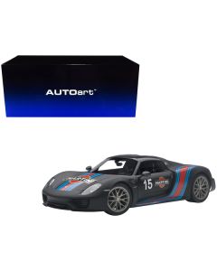 Autoart Porsche 918 Spyder Weissach Package - Black Martini Livery #15 - 1:18 Scale Model