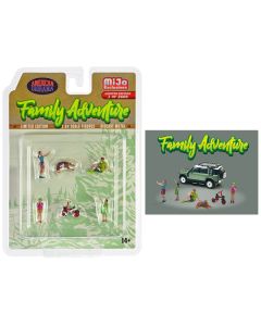 American Diorama 'Family Adventure' 6-Piece Diecast Set - 1/64 Scale Figures & Tricycle