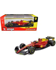 Bburago Ferrari F1-75 #55 Carlos Sainz Giallo Modena 1/18 Diecast Model