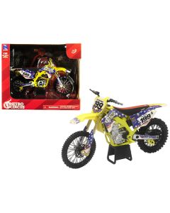 New Ray Suzuki RMZ450 Nitro Circus #199 Travis Pastrana 1/12 Diecast Motorcycle Model - Yellow/Blue