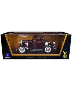 Road Signature 1932 Ford 3-Window Coupe - Burgundy/Black Top - 1/18 Scale Diecast Model