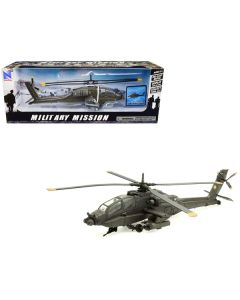 New Ray Boeing AH-64 Apache - 1/55 Diecast Model - Olive Drab US Army Helicopter