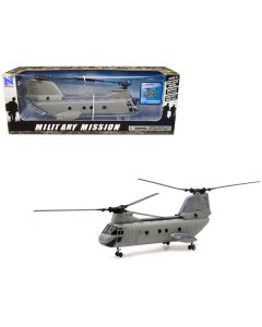 New Ray Boeing CH-46 Sea Knight US Marines Helicopter 1/55 Diecast Model - Olive Drab