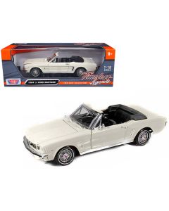 Motormax 1964 1/2 Ford Mustang Convertible Cream 1:18 Diecast Car Model