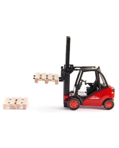 Siku Linde Forklift Truck 1722 - Red Diecast Model with 2 Pallets (1/50 Scale)