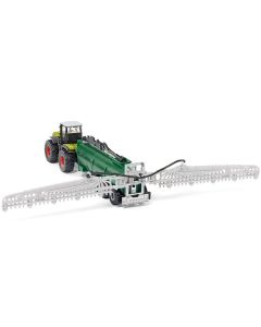 Siku Claas 5000 Xerion Tractor with Vacuum Tanker - 1/87 HO Scale Diecast Model, Green & Black