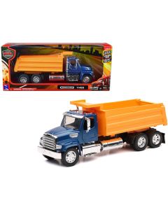 New Ray Freightliner 114SD Dump Truck - 1/32 Scale Diecast - Blue & Yellow