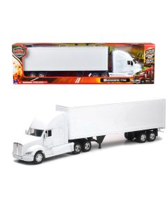 New Ray Kenworth T700 White Truck with Dry Goods Trailer 1/32 Scale Diecast Model