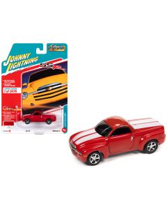 Johnny Lightning 2005 Chevy SSR Pickup Truck - Torch Red w/ White Stripes - 1/64 Scale Diecast - Limited Edition