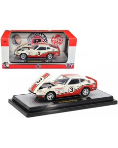 M2 Machines 1970 Nissan Fairlady Z 432 RHD #3 Wimbledon White Yokohama GT Special 1/24 Diecast Model
