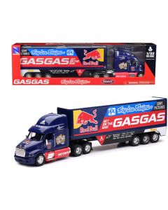 Peterbilt 387 Red Bull - Troy Lee Designs - GASGAS Truck, Dark Blue 1/32 Diecast Model by New Ray (22.5-inch)