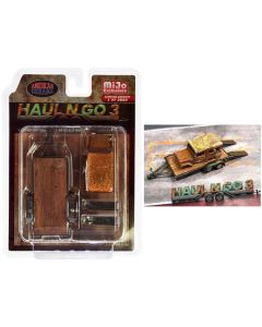 American Diorama Haul N Go 3 Diecast Set: Flatbed Trailer, Abandoned Car, Ramps - 1/64 Scale, Limited Edition