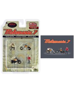 American Diorama Motomania 7 Diecast Figure & Motorcycle Set - 1/64 Scale Limited Edition (2 Figures, 2 Motorcycles)