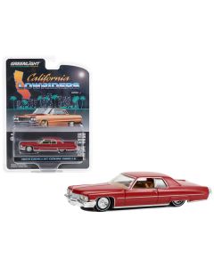 Greenlight 1973 Cadillac Coupe deVille Lowrider - Custom Maroon - 1/64 Scale Diecast