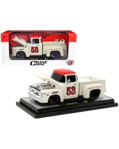M2 Machines 1956 Ford F-100 Pickup Truck - Wimbledon White/Red Top "Crane Cams" Limited Edition - 1/24 Diecast Model