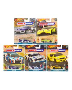 Hot Wheels 'Race Day' Car Culture Series - 5-Piece Diecast Set: Audi, Aston Martin, Ford, Porsche, Mercedes-Benz