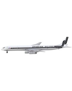 GeminiJets Universal Airlines DC-8-61 1/400 Scale Diecast Model - White w/ Black Stripes (GJ095)