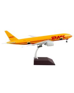 GeminiJets DHL Boeing 777F "Interactive Series" 1/200 Scale Diecast Model - Yellow, 12.5-inch Wingspan