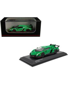 Kyosho Lamborghini Veneno - Green with Red Line - 1/64 Scale Diecast Model