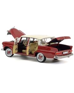 Norev 1966 Mercedes-Benz 200 (Red/Beige) 1:18 Diecast Model Car: Experience Automotive History