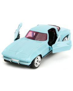 Jada 1966 Chevy Corvette Light Blue w/ Pink Windows 1/32 Diecast - "Pink Slips" Series