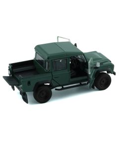 BM Creations Land Rover Defender 110 Pickup Truck - Green Diecast Model (1/64 Scale) + Bonus Wheels!