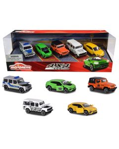 Majorette 4x4 SUV Giftpack - 5 Piece Diecast Model Car Set - 1/64 Scale