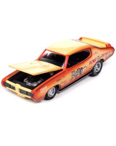 Racing Champions 1969 Pontiac GTO 'Arnie The Farmer' Beswick' - Orange & Cream Fade, 1/64 Diecast (Limited Edition)