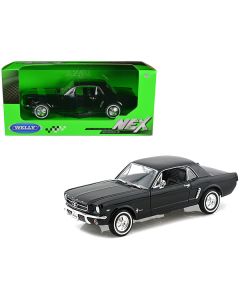 Welly 1964 1/2 Ford Mustang Coupe Hard Top Black 1/24 Scale Diecast Model Car