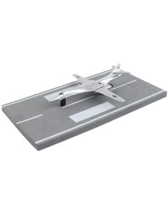 Runway24 B-1 Lancer Bomber - USAF Silver Metallic Diecast Model Airplane w/ Runway Section (4.375 in)