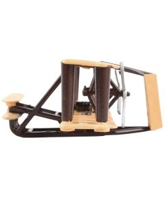 Runway24 Wright Flyer Biplane Diecast Model - Beige, 5-Inch Wingspan, Includes Runway Section (RW240)