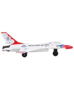 Runway24 F-16 Fighting Falcon USAF Thunderbirds Diecast Model with Runway Sign - 4.125" Length
