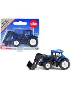 Siku New Holland T7.315 Tractor with Front Loader - Blue & Black Diecast (3.125" L)